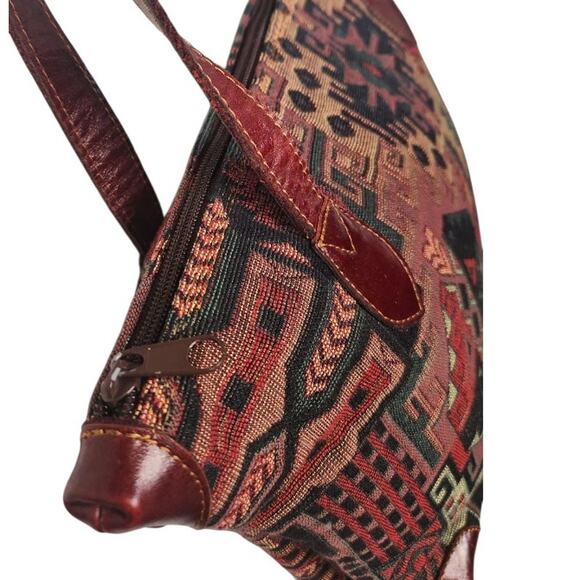 Vintage Yun Art Kilim Turkish Aztec Tapestry Top Handle Shoulder Handbag Purse - Picture 4 of 10